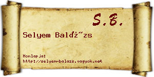 Selyem Balázs névjegykártya